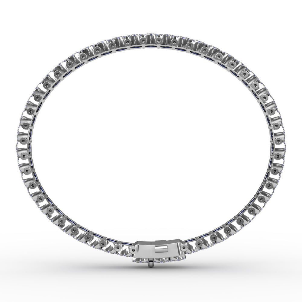 Fana 14k White Gold Brilliant in Blue Sapphire and Diamond Bracelet