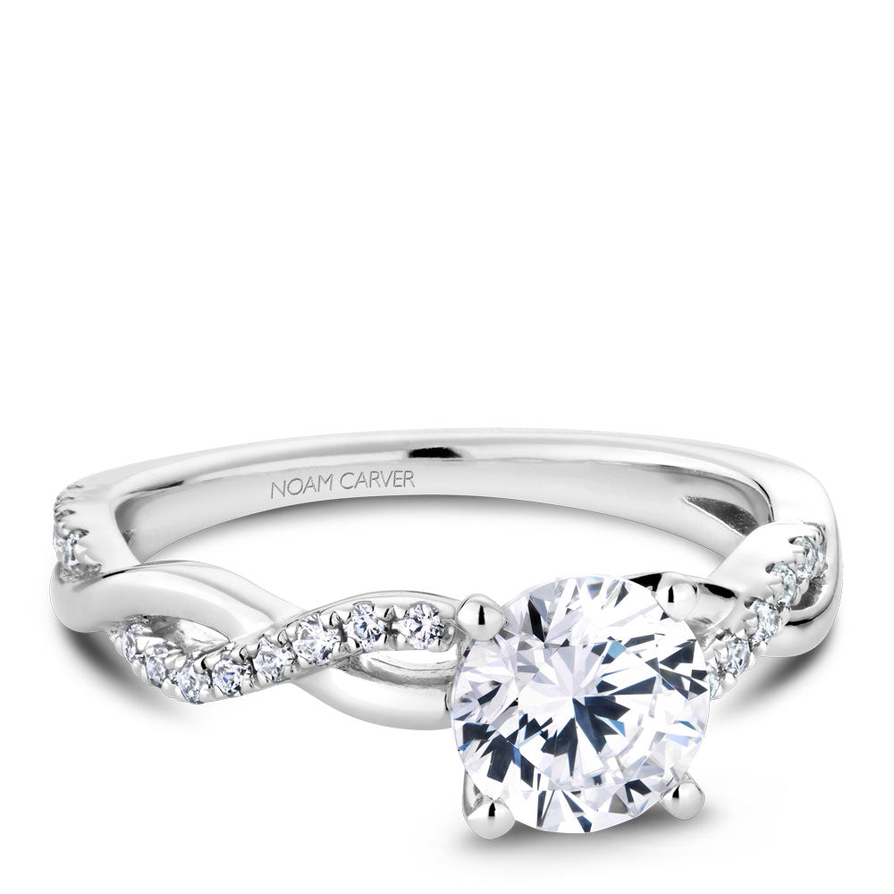 Noam Carver Engagement Ring White 14k Gold With 24 RD TCW 0.19ct