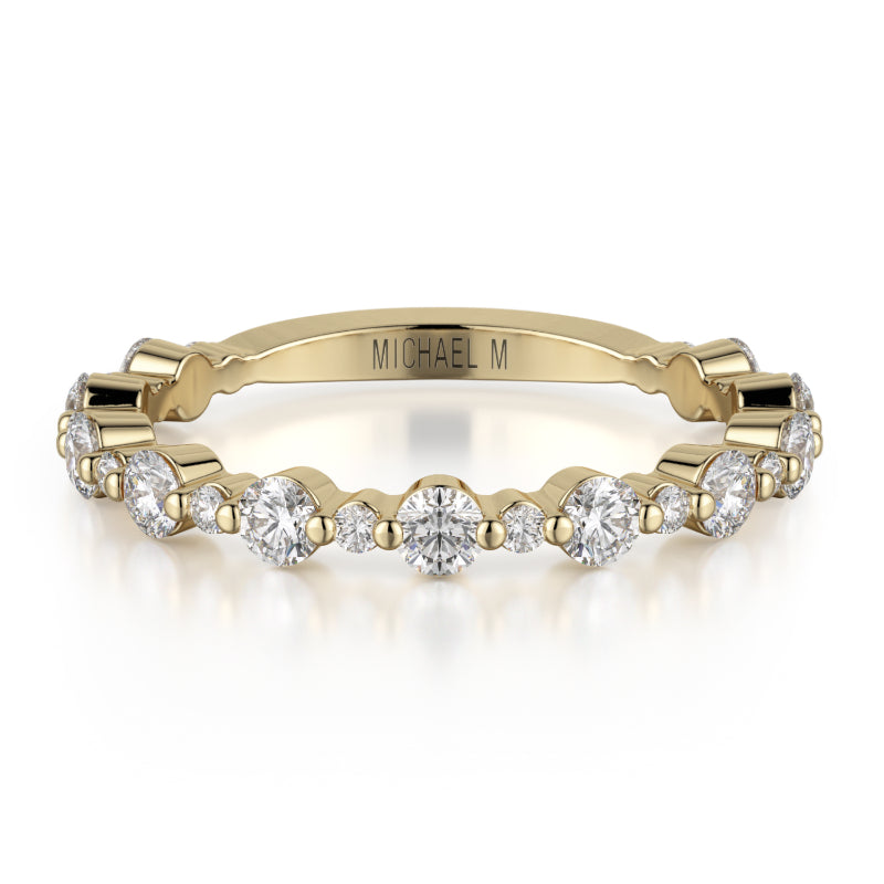 Michael M 18k Yellow Gold Diamond Wedding Band
