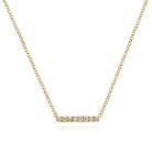 Gabriel & Co. 14K Yellow Gold Petite Pave Diamond Bar Necklace NK5422Y45JJ