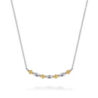 Gabriel & Co. Bar Necklace Curved 14K Yellow Gold and 925 Sterling Silver