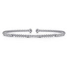 Gabriel & Co. Beaded Bangle Bracelet Cuff 14K White Gold Diamond 0.45ct Bujukan