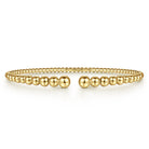 Gabriel & Co. Beaded Open Bangle Bracelet 14K Yellow Gold Bujukan