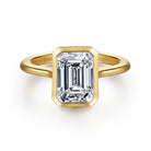 Gabriel & Co. 14k Yellow Gold Emerald Cut Bezel Set Diamond Engagement Ring, ER16728E8Y4JJJ