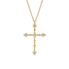Gabriel & Co. Bujukan Clover - 14K Yellow Gold Bujukan and Diamond Clover Cross Pendant Necklace