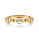 Gabriel & Co. Bujukan Clover - Stackable Ring 14K Yellow Gold Diamond Clover 0.25ct Bujukan