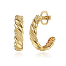 Gabriel & Co. Bujukan Pave   14K Yellow Plain Gold Bujukan J Hoop Stud Earrings