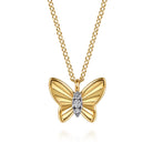 Gabriel & Co. Butterfly   14K Yellow Gold Diamond Butterfly Necklace