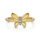 Gabriel & Co. 14K Yellow Gold Diamond Butterfly Ring LR52685Y45JJ