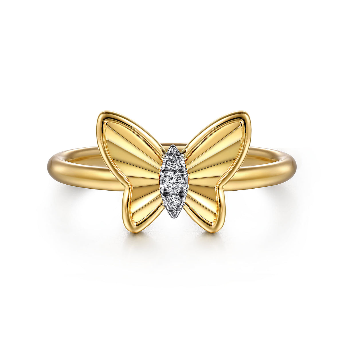 Gabriel & Co. 14K Yellow Gold Diamond Butterfly Ring LR52685Y45JJ