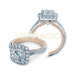 Verragio Couture ENG-0434CU-2T 18k White & Rose Gold Round Diamond Engagement Semi-Mount