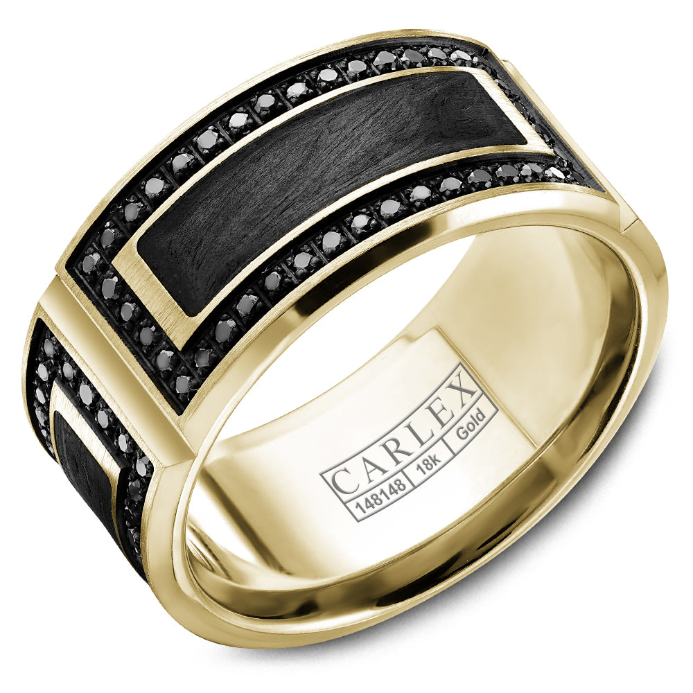 Carlex G2 Wedding Band 18k Gold Forged Carbon Fiber AAA