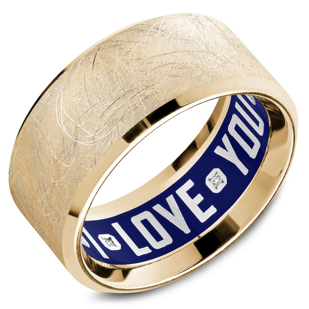 Carlex G4 Wedding Band Yellow 18k Gold With 6 RD, TCW 0.02ct 10.50mm VS1