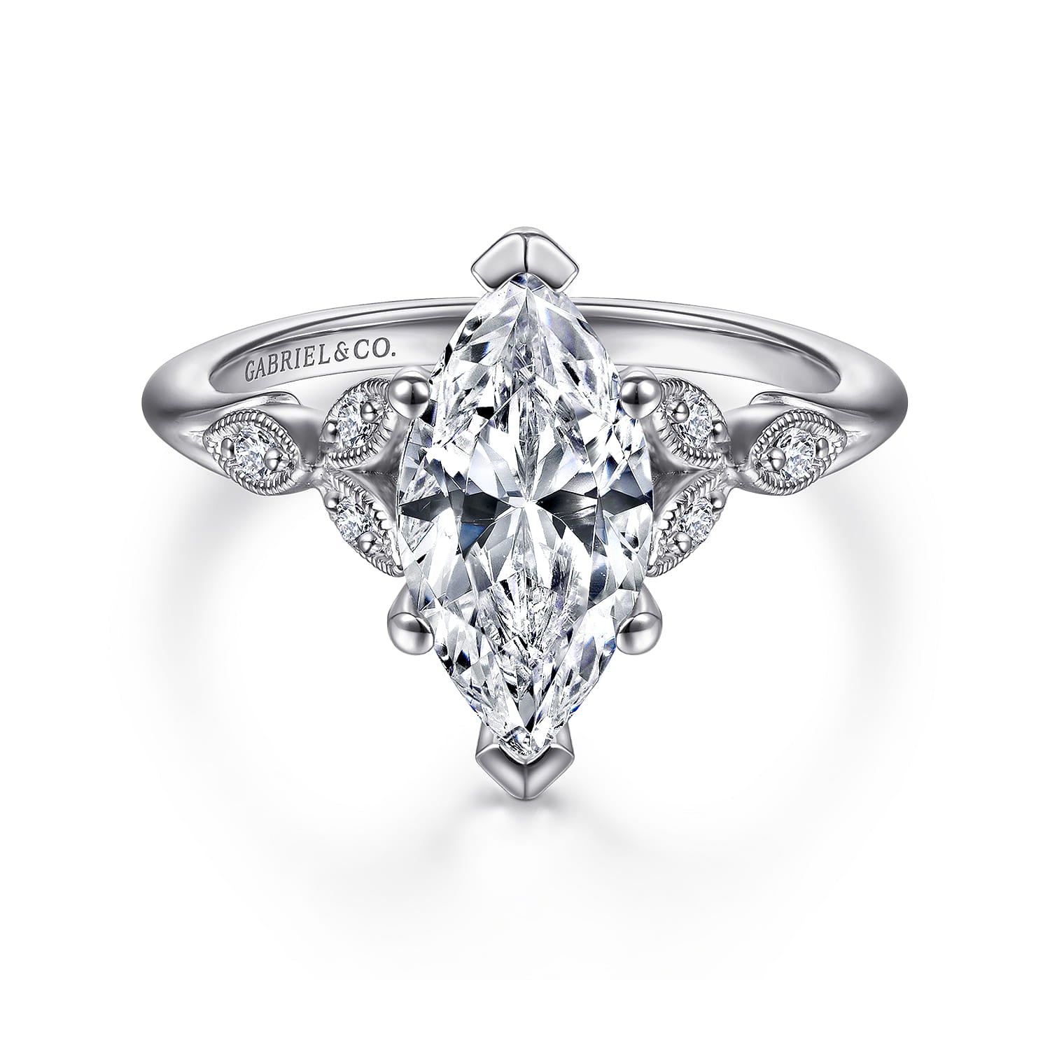 Gabriel & Co. 14k White Gold Marquise Shape Diamond Engagement Ring, ER11721M6W44JJ