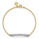 Gabriel & Co. Chain Bracelet Bar 14K White and Yellow Gold White Sapphire Bujukan