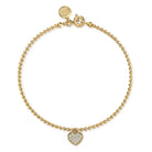Gabriel & Co. Charm Bracelet Heart 14K Yellow Gold White Sapphire Bujukan