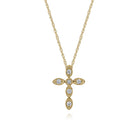 Gabriel & Co. Cross Necklace 14K Yellow Gold Diamond 0.09ct