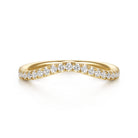 Gabriel & Co. Curved 14K Yellow Gold Diamond Matching Wedding Band