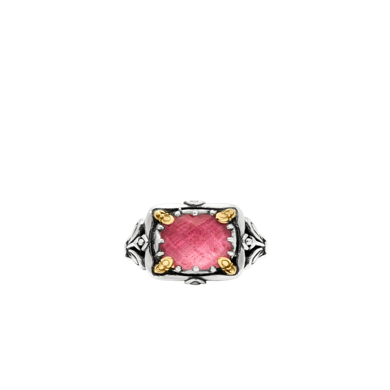 KONSTANTINO STERLING SILVER & 18K GOLD TULITE DOUBLET RING