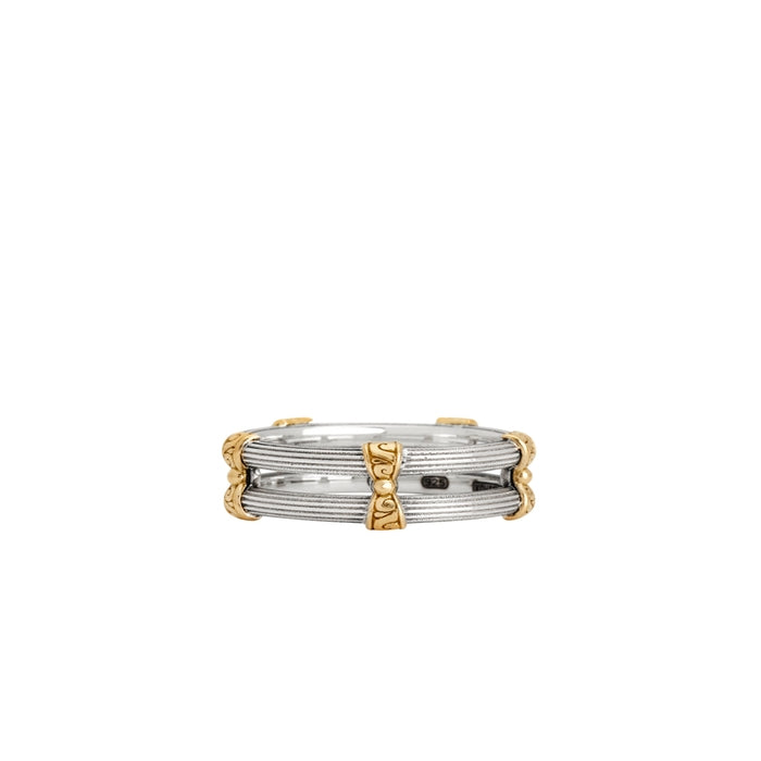 KONSTANTINO STERLING SILVER & 18K GOLD BAND RING