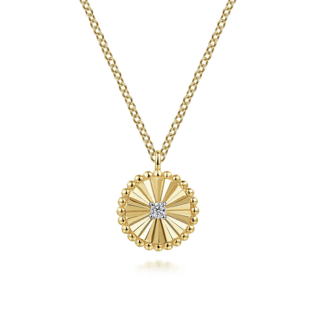 Gabriel & Co. Diamond Cut   14K White Yellow Gold Diamond Pendant Necklace Bujukan