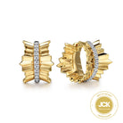 Gabriel & Co. Diamond Cut - 14K Yellow Gold Diamond Huggie in size 15mm with Diamond Cut Texture