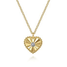 Gabriel & Co. Diamond Cut - Pendant Necklace Heart 14K White and Yellow Gold Diamond 0.01ct
