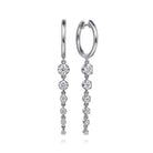 Gabriel & Co. Drop Earrings Huggie 14K White Gold Diamond 0.75ct