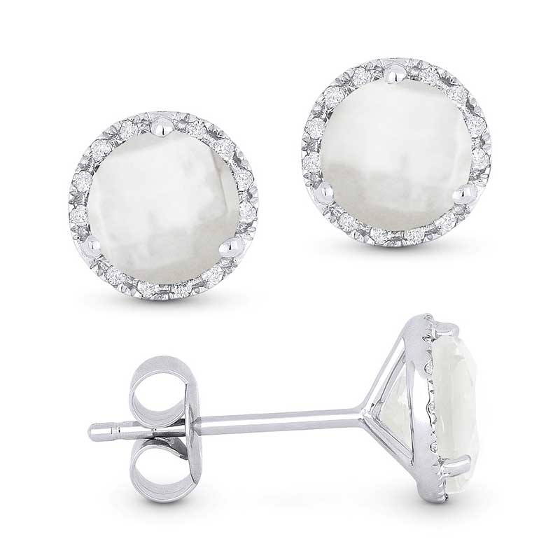 Madison L 14k White Gold Mother of Pearl Earrings