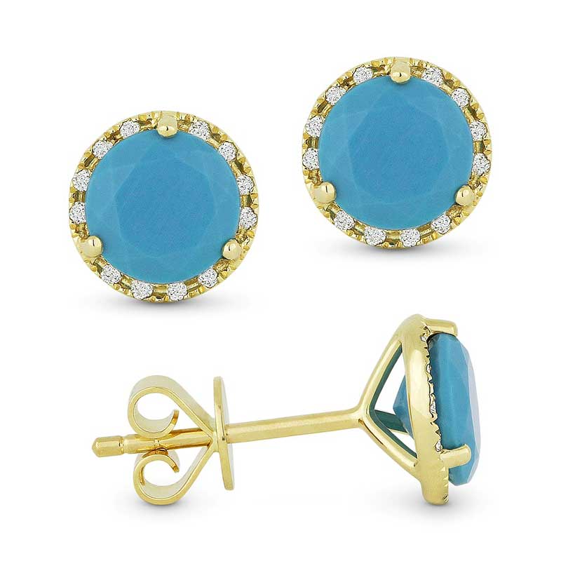 Madison L 14k Yellow Gold Turquoise Earrings