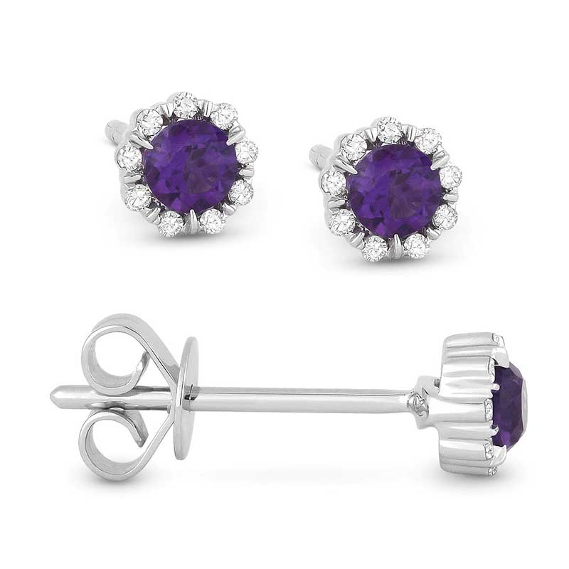 Madison L 14k White Gold Amethyst Earrings
