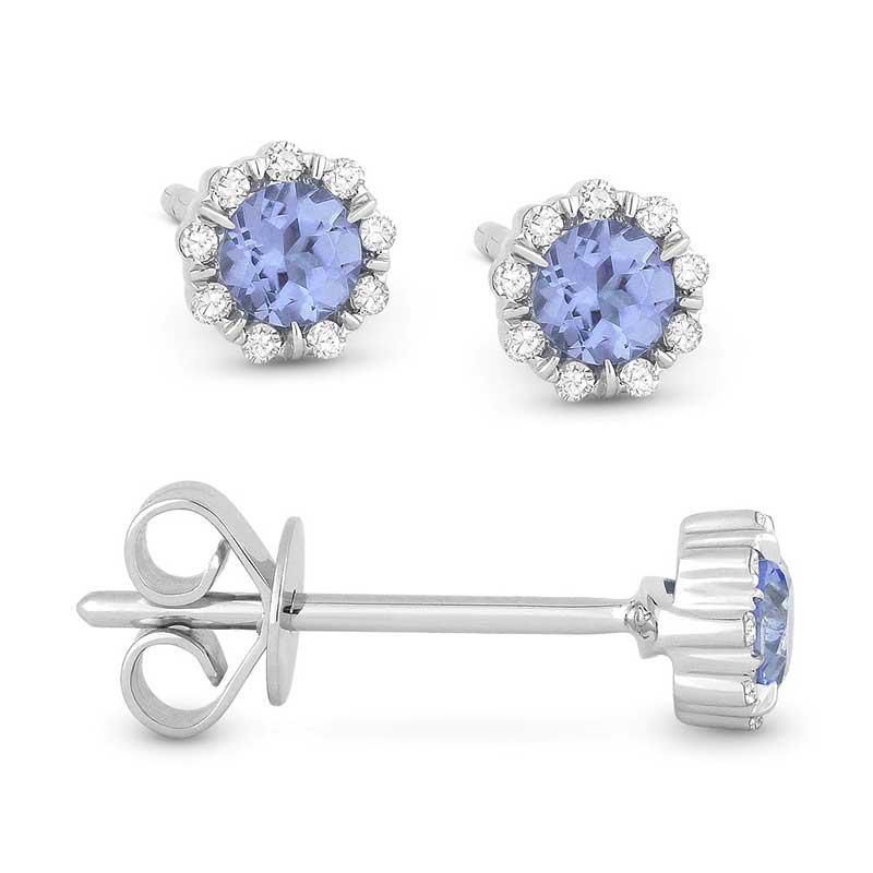 Madison L 14k White Gold London Blue Earrings