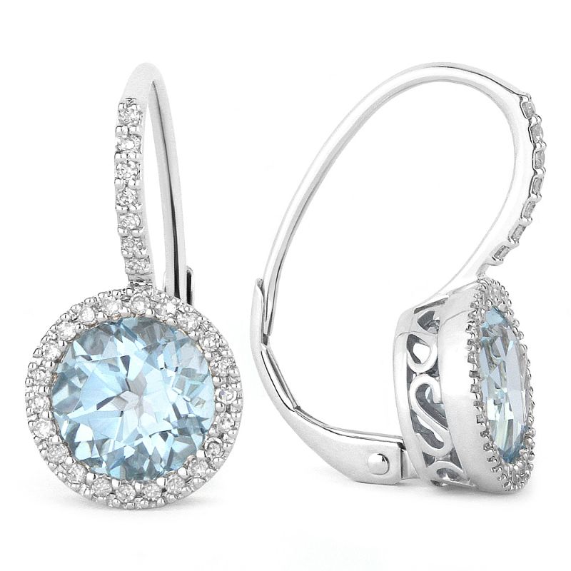 Madison L 14k White Gold Topaz & Diamond Earrings
