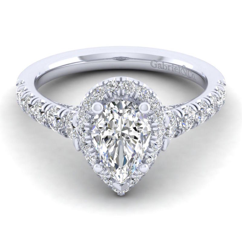 Gabriel & Co. 14k White Gold Entwined Halo Engagement Ring