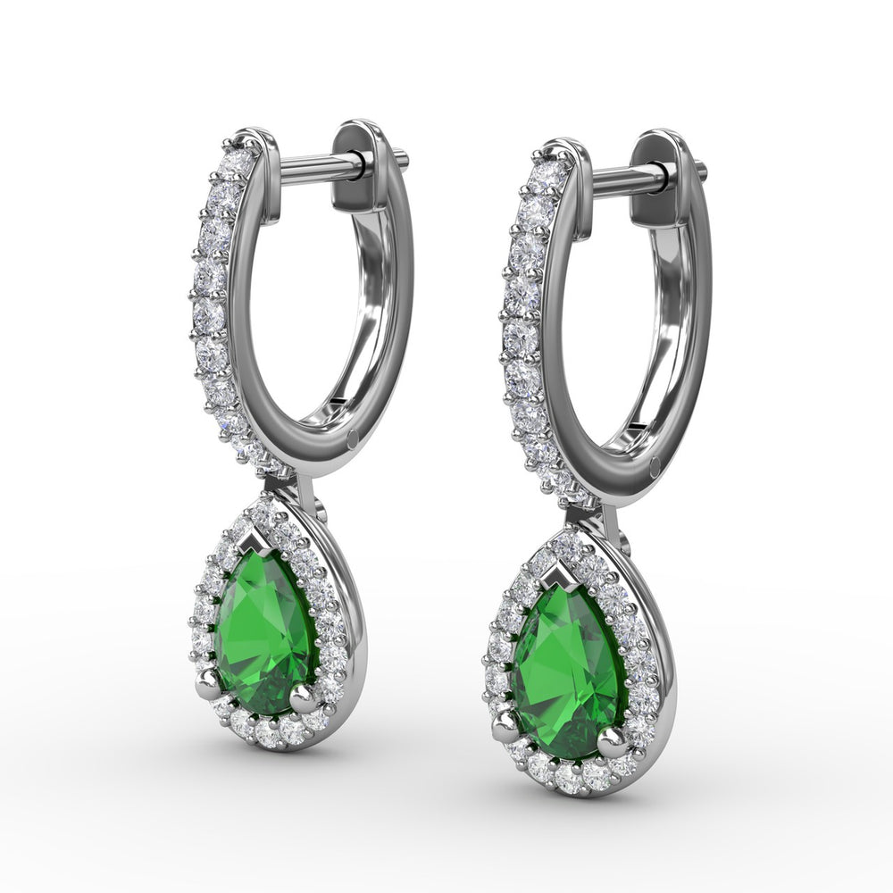 Fana 14k White Gold Petite Teardrop Hoop Earrings