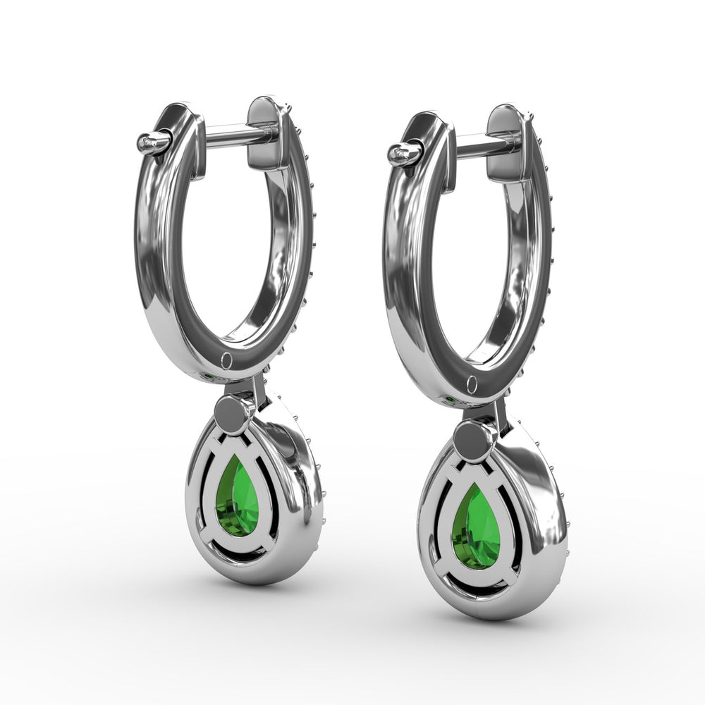 Fana 14k White Gold Petite Teardrop Hoop Earrings