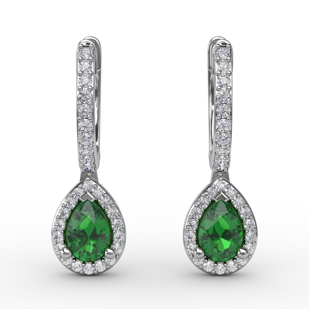 Fana 14k White Gold Petite Teardrop Hoop Earrings