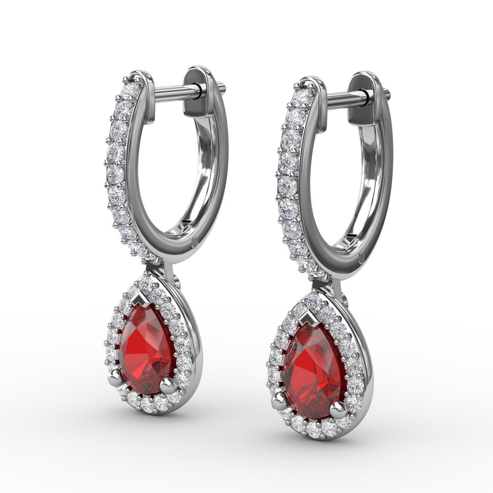 Fana 14k White Gold Petite Teardrop Hoop Earrings