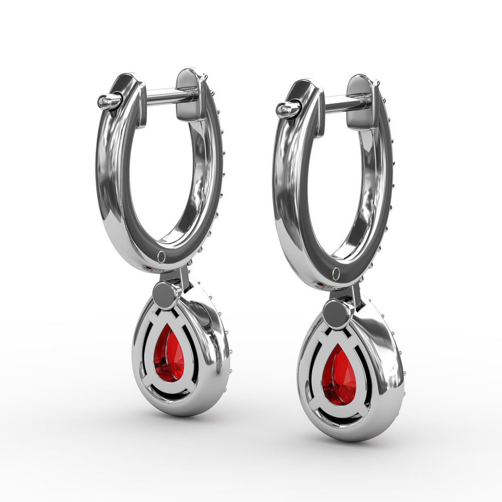 Fana 14k White Gold Petite Teardrop Hoop Earrings