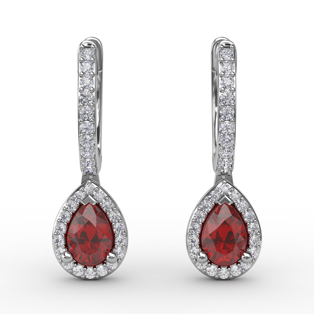 Fana 14k White Gold Petite Teardrop Hoop Earrings