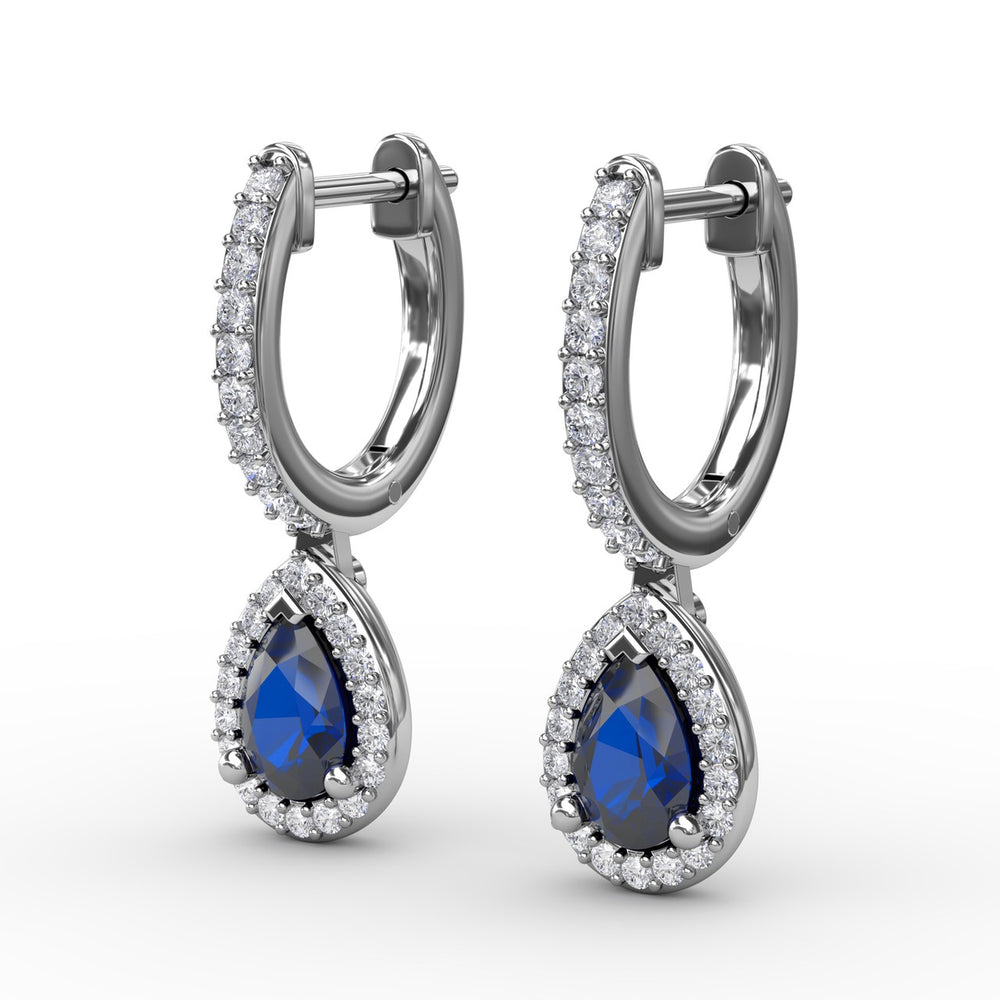 Fana 14k White Gold Petite Teardrop Hoop Earrings