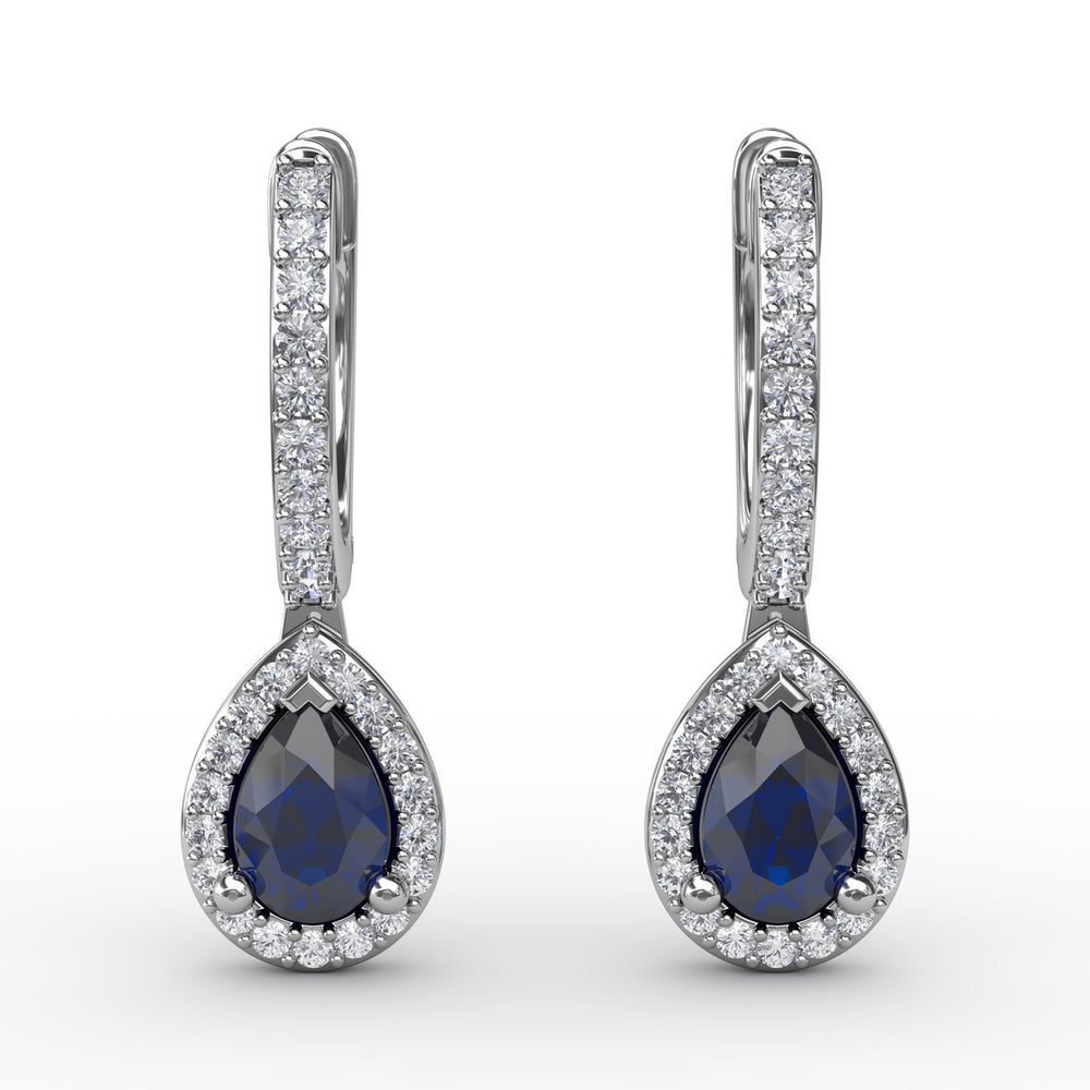 Fana 14k White Gold Petite Teardrop Hoop Earrings