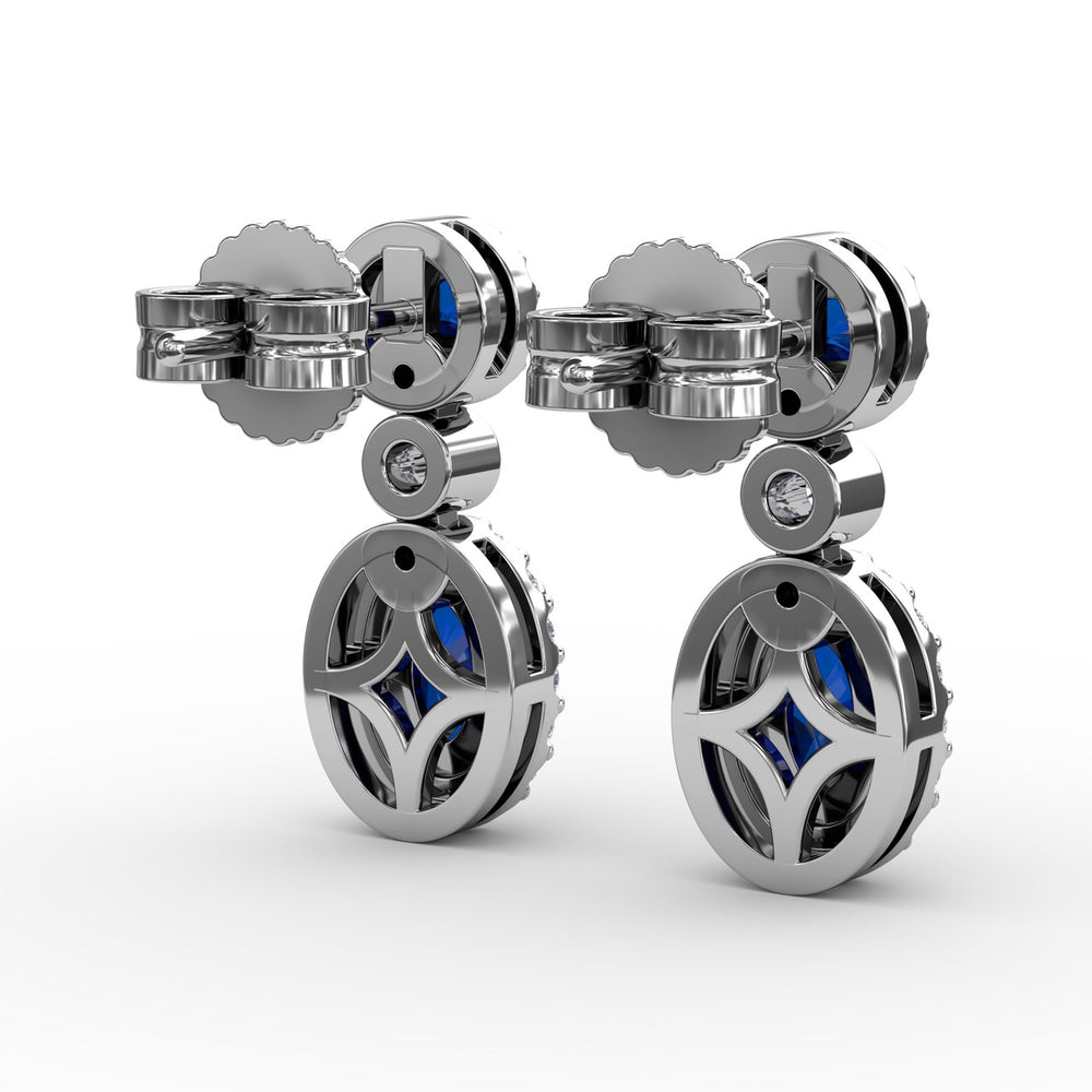 Fana 14k White Gold Set the Scene Sapphire and Diamond Dangle Earrings