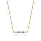 Gabriel & Co. Enamel - 14K Yellow Gold Diamond Bar Necklace with White Enamel