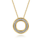 Gabriel & Co. Fiora - 14K White Yellow Gold Diamond Circle Pendant Necklace
