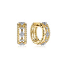 Gabriel & Co. Huggie Earrings 14K Yellow Gold Diamond 0.3ct 15mm