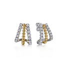 Gabriel & Co. J Hoop Earrings 14K White and Yellow Gold Diamond 0.35ct
