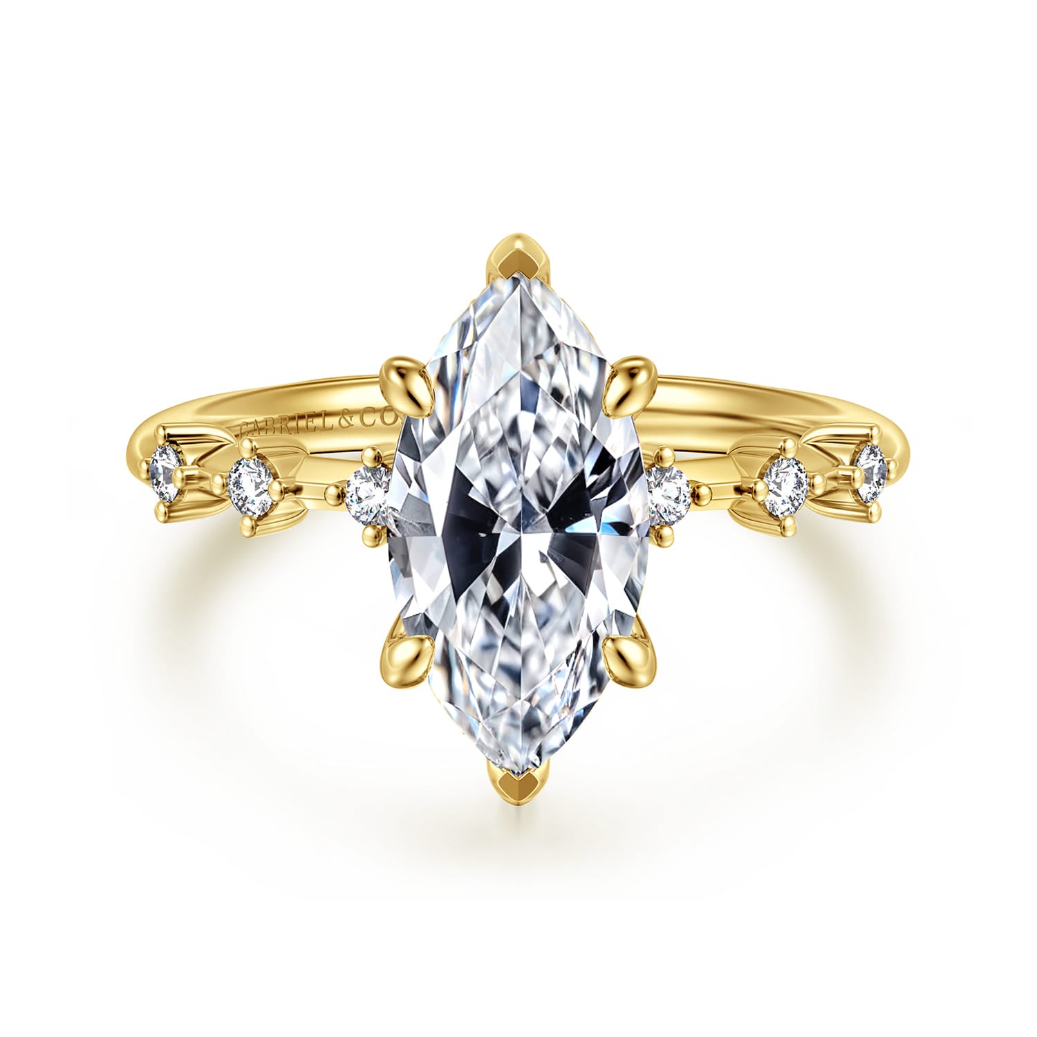 Gabriel & Co. 14k Yellow Gold Marquise Shape Diamond Engagement Ring, ER16530M8Y44JJ