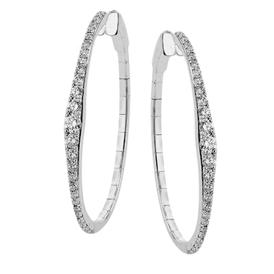 Simon G. Hoop Earring in 18k Gold with Diamonds