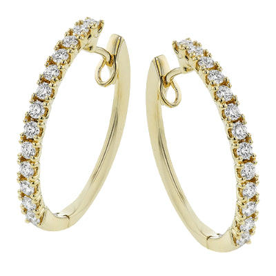 Simon G. Hoop Earring in 18k Gold with Diamonds